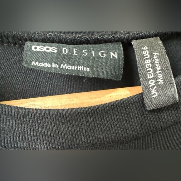 ASOS DESIGN Maternity oversized casual smock top / peplum‎ top blouse in black - Picture 7 of 10